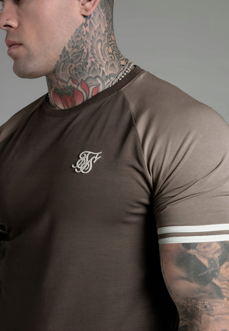 SIKSILK Brązowy T-Shirt męski Tournament T-Shirt SS-28050 rozmiar M