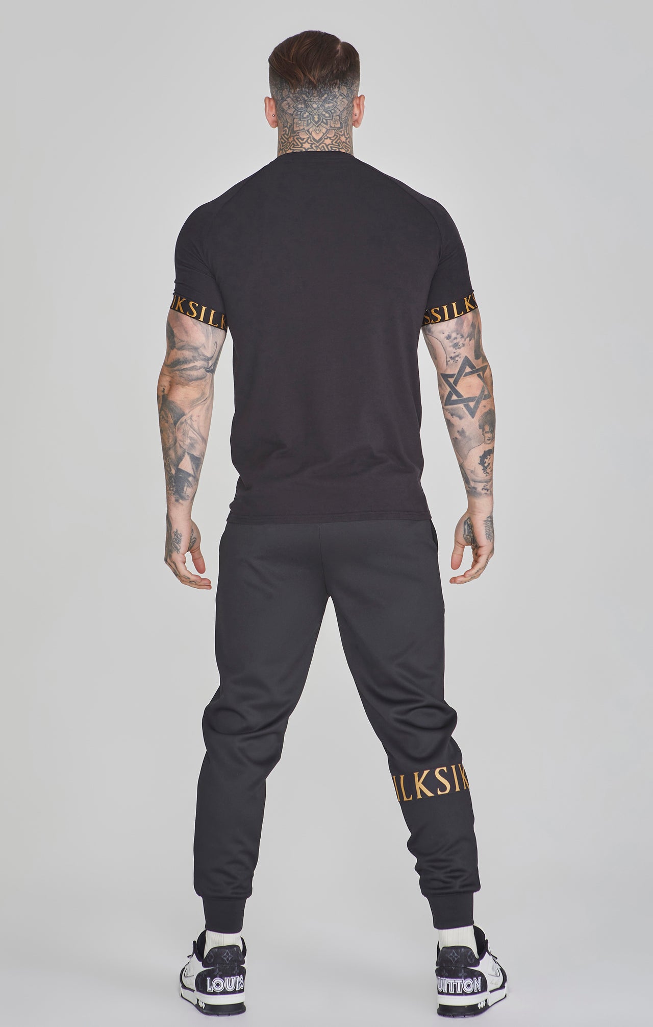 SIKSILK T-Shirt męski czarny Tech T-Shirt SS-26099 rozmiar S