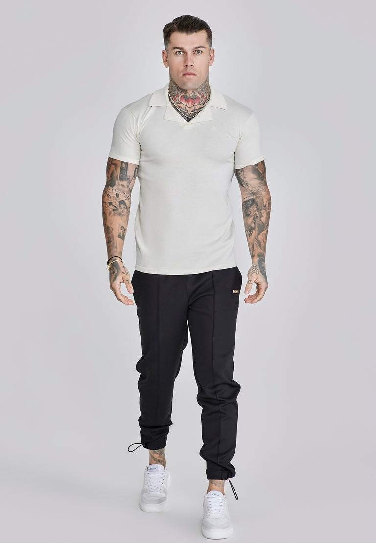 SIKSILK biała ECRU koszulka polo SS-27869 Revere Polo rozmiar S