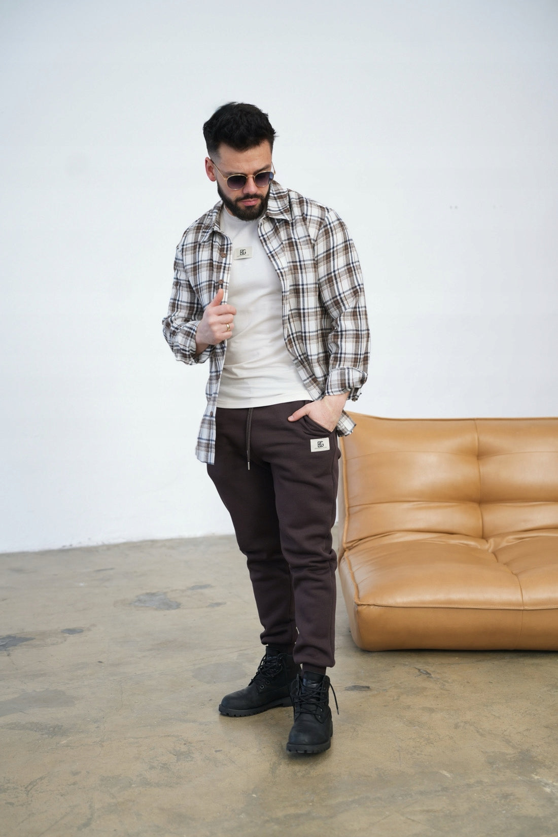 BRANDENBURG COUTURE KOSZULA MĘSKA BG PATTERN | KREM rozmiar M