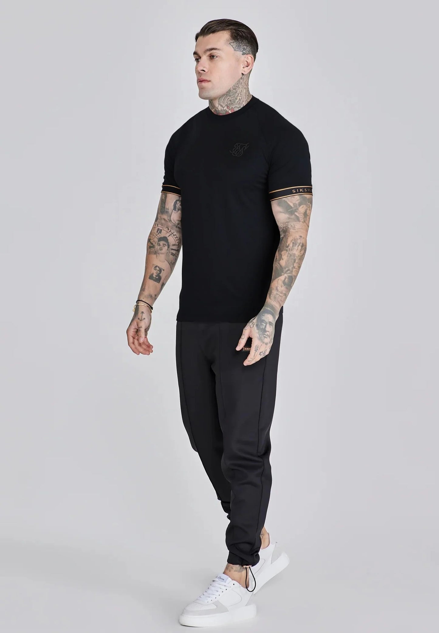 SIKSILK T-shirt męski czarny SS-28219 Tech T-shirt rozmiar XL PREMIUM
