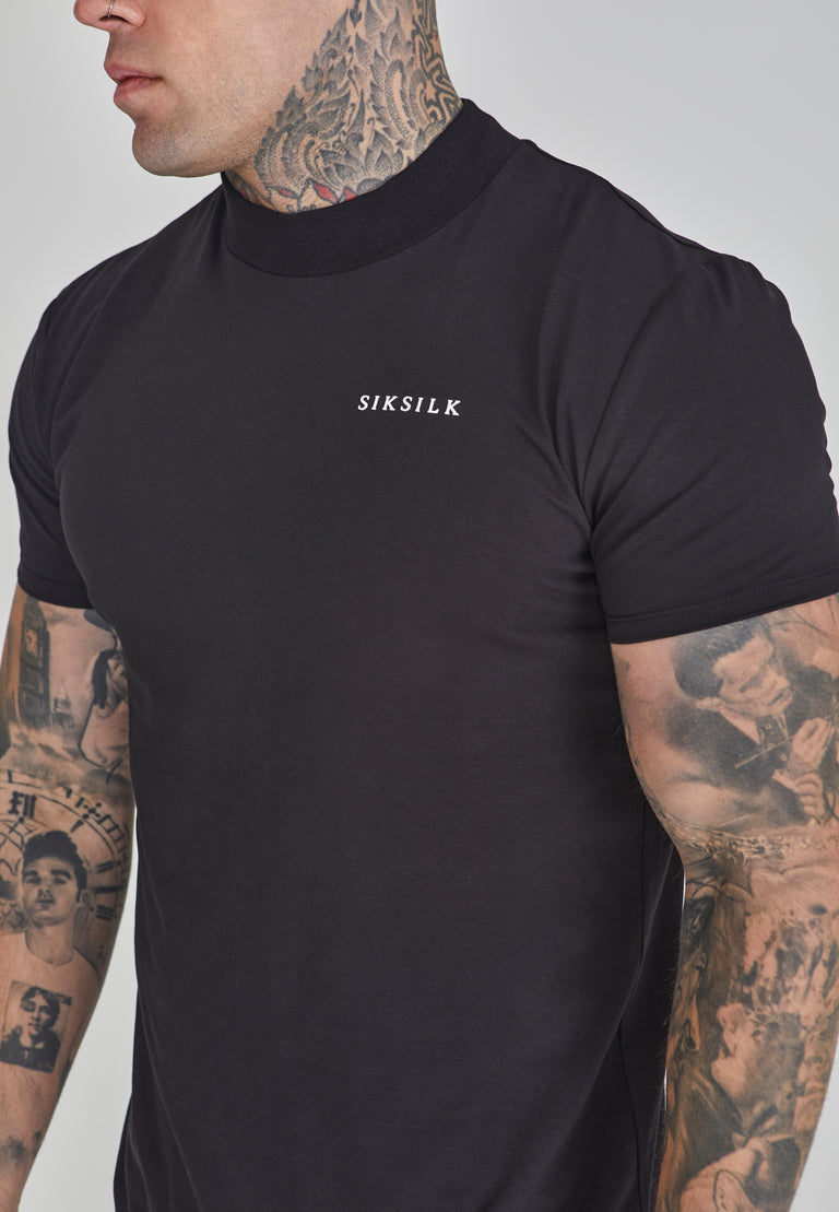 SIKSILK T-shirt męski czarny SS-26481 koszulka Muscle Fit T-Shirt rozmiar M